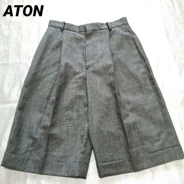 ATON 울 린넨 팬츠 M 사이즈 그레이 샘플 상품