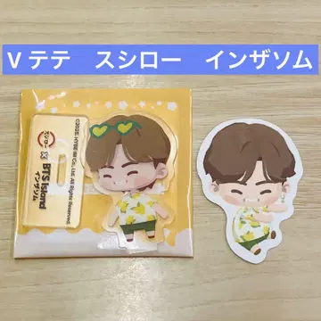 스시로 BTS 콜라보 미니 아크릴 스탠드 & 스티커 V 테테