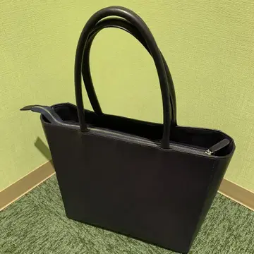 BLUE SINCERE 천연 가죽 토트백 네이비