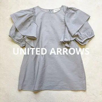 UNITED ARROWS C/N 퍼프 슬리브 블라우스 F 그레이 반팔
