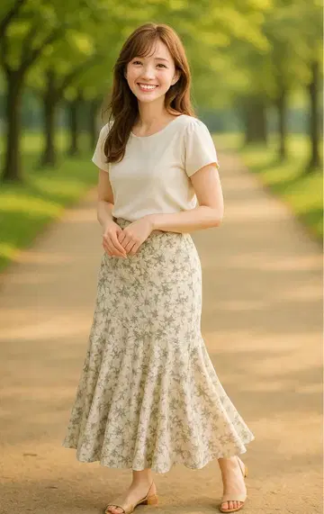LILY BROWN 꽃무늬 머메이드 스커트 롱 1사이즈 새상품급