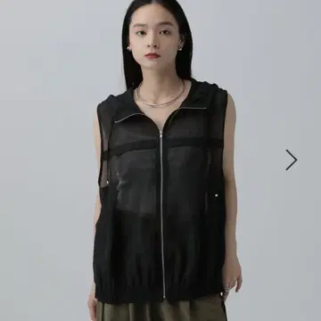 렙심 시어 후드 지퍼 베스트