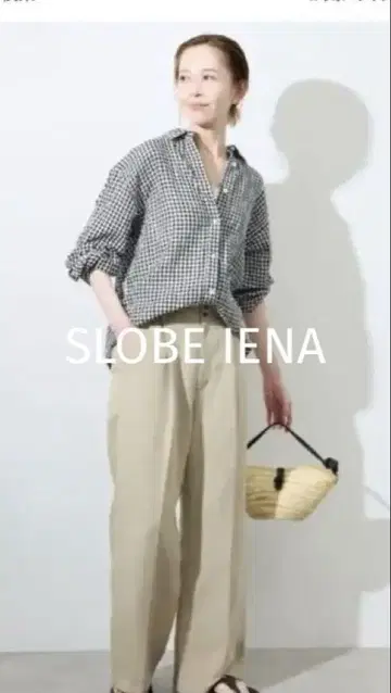 SLOBE IENA 코튼 린넨 깅엄 체크 셔츠
