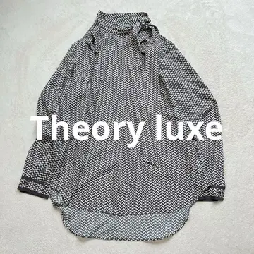 Theory luxe 보타이 프린트 블라우스 38 긴팔 셔츠
