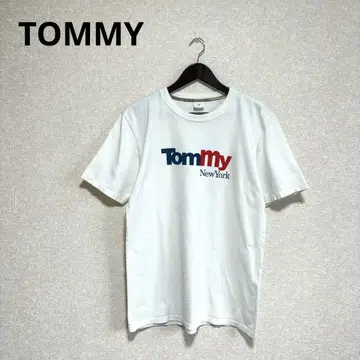 TOMMY 타미힐피거 로고 프린트 티셔츠 반팔 화이트 L