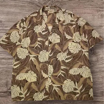 TOMMY Fashion HAWAII 알로하 셔츠 반팔 리프 무늬 빅