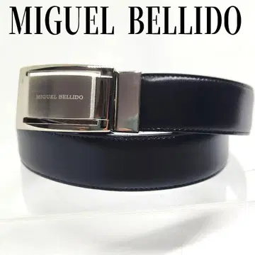 MIGUEL BELLIDO 리버서블 가죽 벨트 실버 버클