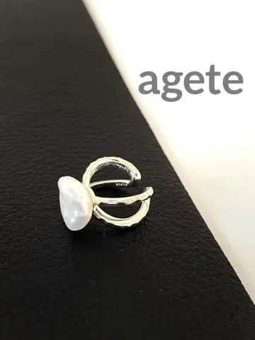 새상품급 agete 펄 이어커프 정가 24,000엔 귀걸이 아가트