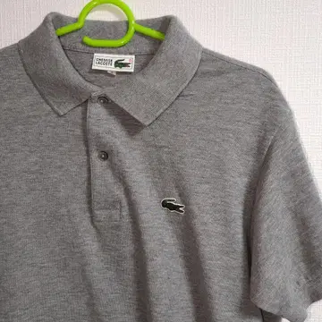 라코스테 CHEMISE 사이즈 4 그레이 피케 셔츠 글자 악어