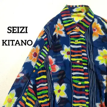 SEIZI KITANO 키타노 꽃무늬 셔츠 42 화려한 셔츠 3L