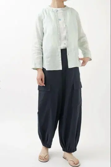 팔라스 팰리스 WASH LINEN 보틀 옷깃 8부 소매 셔츠 2