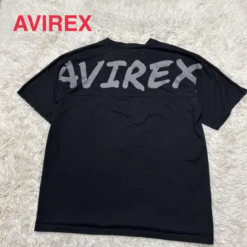 AVIREX 빅 로고 빅 사이즈 반팔 티셔츠 블랙 2XL