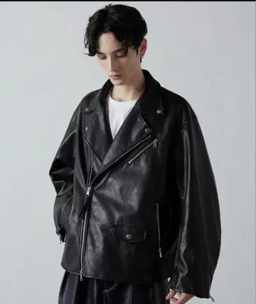 CLEL 블랙 더블 라이더 자켓 S 사이즈