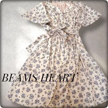 BEAMS HEART 빔즈 꽃무늬 원피스 반팔 원피스