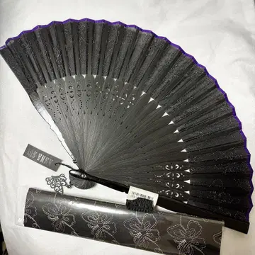 [미사용 새상품] 택 포함 ANNA SUI 부채 참 포함 BLACK 블랙