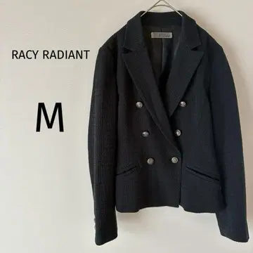 레이시 라디언트 자켓 실버 버튼 어른 멋쟁이 블랙 M