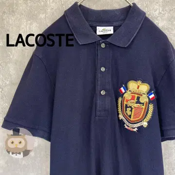 [ 레어 ] LACOSTE 반팔 피케 셔츠 구제 의류 와펜 유니섹스
