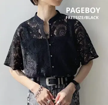 PAGEBOY 레이스 밴드 카라 셔츠 FREESIZE
