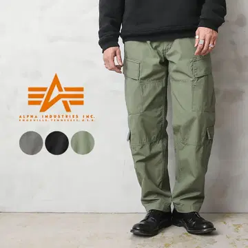 ALPHA INDUSTRIES 카고 팬츠 올리브 그린