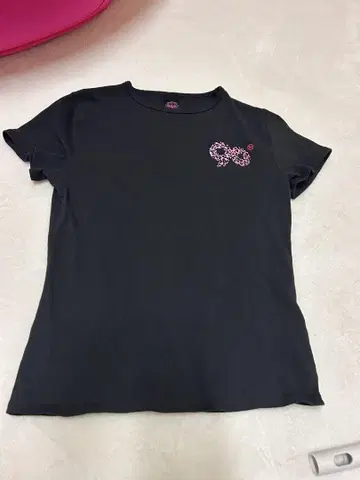9090Girl 티셔츠 L 블랙 핑크 레오 퍼레이드