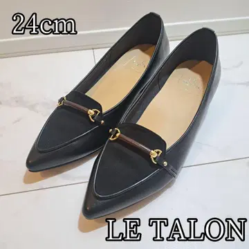 새상품급 르탈론 3cm 포인티드 비트 로퍼 블랙 24cm