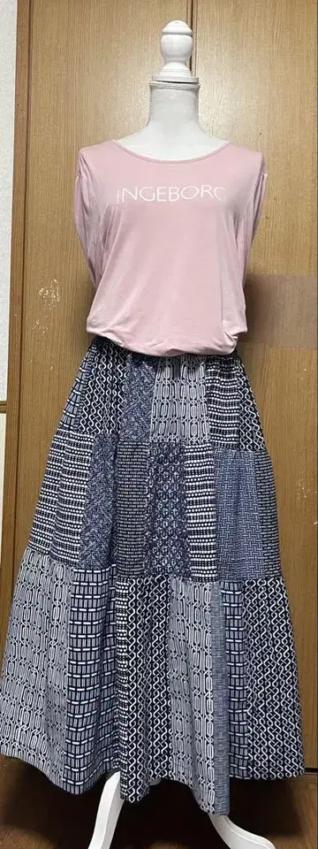 유카타 리메이크 목화 패치워크 캉캉 스커트 프리 사이즈
