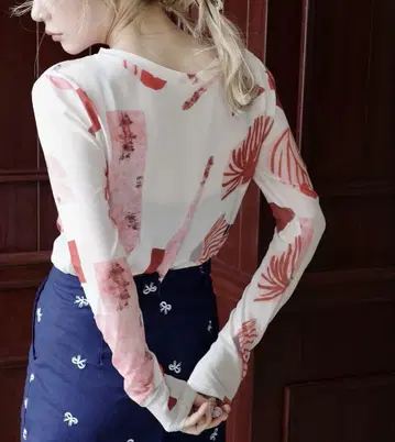 SANSeLF 파슬 패턴 시어 탑