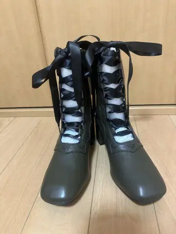 axesfemme 그린 레이스업 그리 부츠 M 새상품