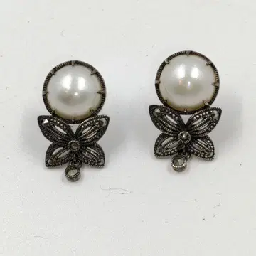 로쿠야마 펄 귀걸이 실버 925 앤티크풍