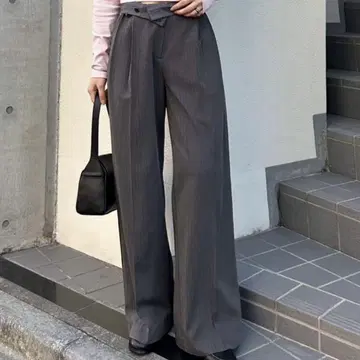 mystic 핀스트라이프 턱 와이드 팬츠 2