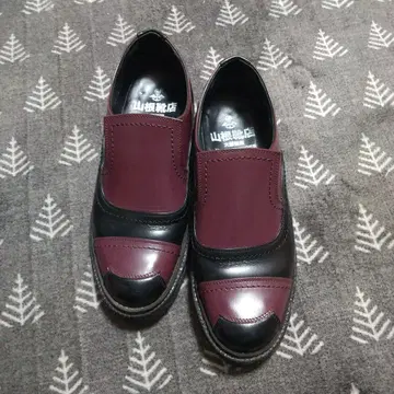 야마네 신발점 가죽 슬립온 레일맨 블랙/와인 Size7