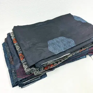 오시마 명주 기모노 순수 실크 5벌 묶음 판매 리메이크 재료 S-1272