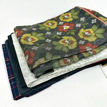 오시마 명주 기모노 순수 실크 5벌 묶음 판매 리메이크 재료 S-1274