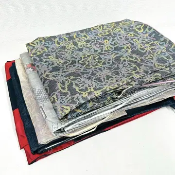 오시마 명주 기모노 순수 실크 5벌 묶음 판매 리메이크 재료 S-1275