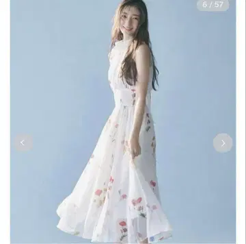 SNIDEL 백 리본 쉬폰 원피스 0 사이즈 플라워