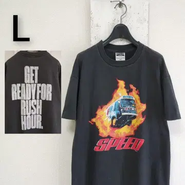 90년대 USA 제작 TULTEX SPEED 스피드 티셔츠 블랙 L