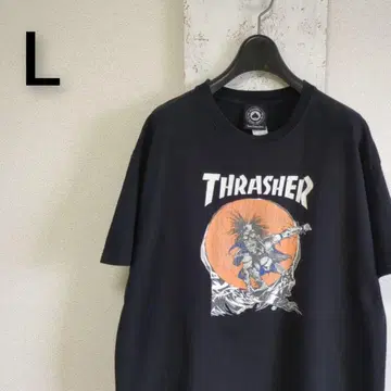 구제 의류 THRASHER 트레셔 PUSHEAD 티셔츠 블랙 L
