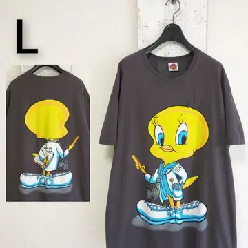 구제 의류 TWEETY LOONEY TUNES 티셔츠 그레이 L