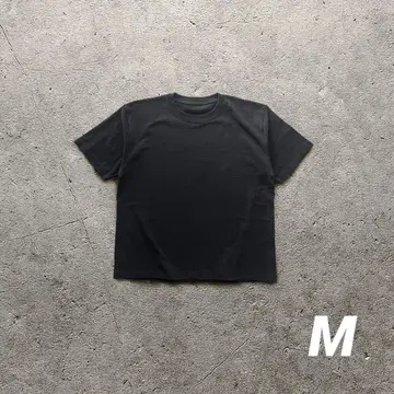 짧은 티셔츠 무지 크롭 길이 컴팩트 T Y2K 아메카지 블랙 M