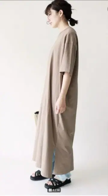 미사용 새상품 택 포함 사만사 모스모스 넘버 프린트 티셔츠 원피스
