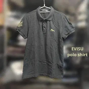EVISU 블랙 반팔 피케 셔츠 M