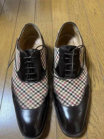 ETRO 체크 무늬 가죽 신발 41