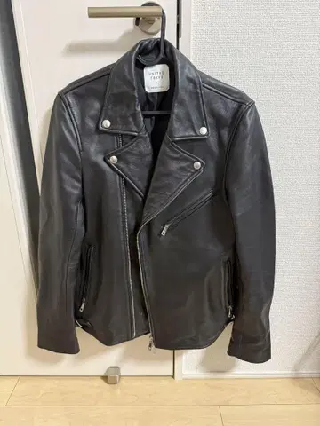 UNITED TOKYO 블랙 가죽 라이더 자켓 사이즈 1