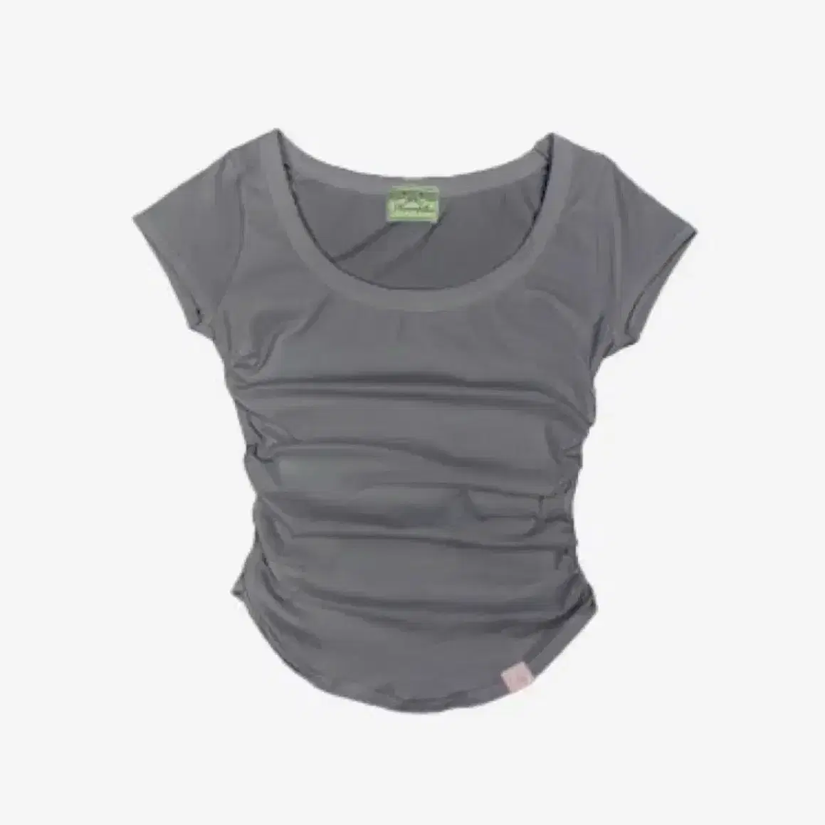 PleaseNoFollow momo Top Shirring Charcoal #오도어,#플노팔