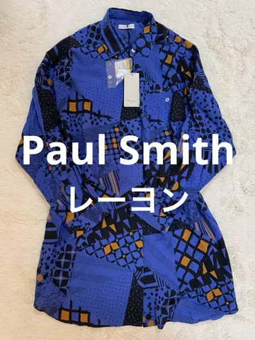 Paul Smith 기하학 패턴 레이온 셔츠