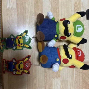 마리오 피카츄 루이지 피카츄 봉제 인형 세트 택 포함