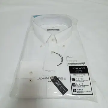 JOHN PEARSE 긴팔 와이셔츠 3L(45)-84 화이트 도비 패턴