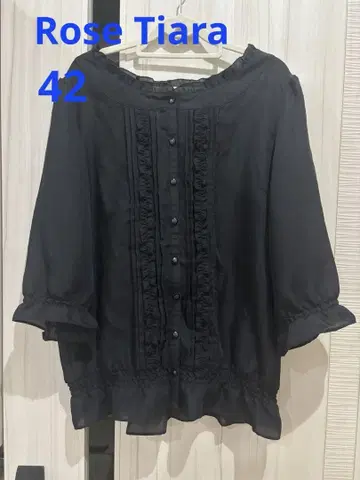 Rose Tiara 42 13호 상당 블라우스 6부 소매 블랙 컬러