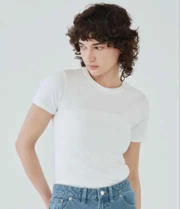 쁘띠 바토 PETIT BATEAU 크루넥 반팔 티셔츠 화이트 M