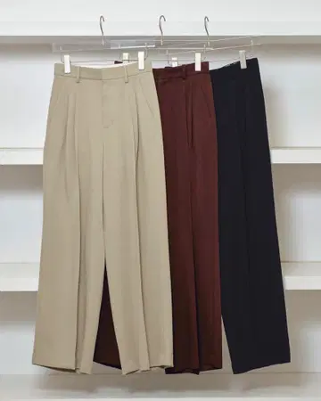 Tuck Wide Trousers BLACK 38